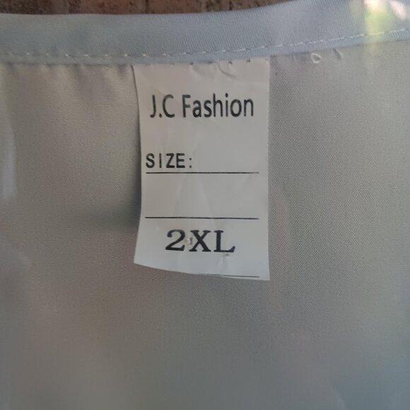 J. C Fashion Womens Top Blouse Long Sleeves Blue Dragonfly Print Size 2XL - Picture 6 of 9